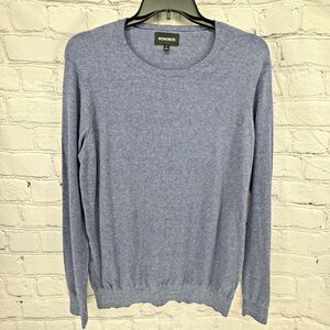Bonobos Sweater Men's L Feder Stripe Midnight Blue Lightweight Cotton Classic